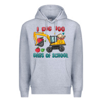Heather Grey i dig 100 days of school excavator Premium Hoodie - MaliasSmallBusiness