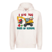 Pale Pink i dig 100 days of school excavator Premium Hoodie - MaliasSmallBusiness