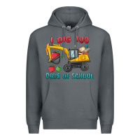 Rock i dig 100 days of school excavator Premium Hoodie - MaliasSmallBusiness
