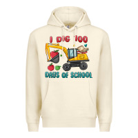 Sandshell i dig 100 days of school excavator Premium Hoodie - MaliasSmallBusiness