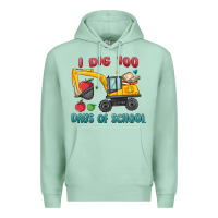 Seafoam i dig 100 days of school excavator Premium Hoodie - MaliasSmallBusiness