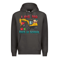 Smoke i dig 100 days of school excavator Premium Hoodie - MaliasSmallBusiness