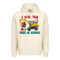 Tofu i dig 100 days of school excavator Premium Hoodie - MaliasSmallBusiness