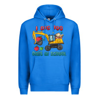 True Royal i dig 100 days of school excavator Premium Hoodie - MaliasSmallBusiness