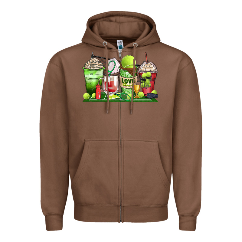 Tennis Coffee Cups Zipper Hoodie by Zillion Design Studio | Teevron