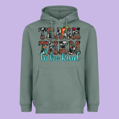 Teach Them To Be Kind Heavyweight Hoodie Designed By Jahusdesignshop