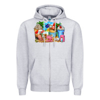 Heather Grey travel coffee cups Zipper Hoodie - Zillion Design Studio