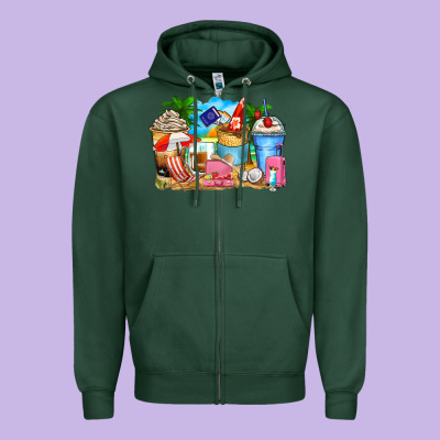 Travel Coffee Cups Zipper Hoodie Designed By Zillion Design Studio