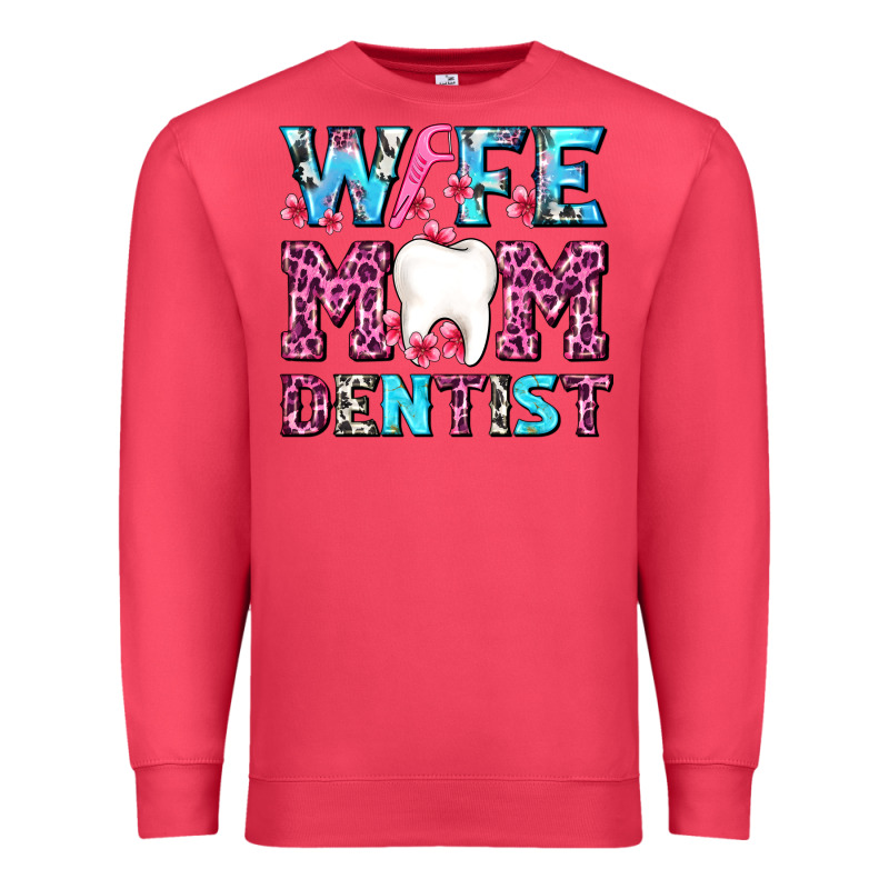 Wife Mom Dentist With Tooth And Floss Premium Sweatshirt by AdoDesignShop | Teevron