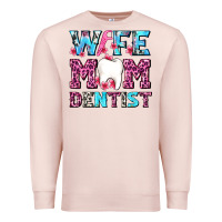 Pale Pink Wife Mom Dentist With Tooth And Floss Premium Sweatshirt - AdoDesignShop