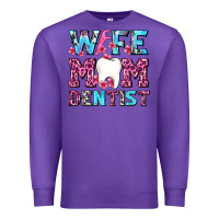 Purple Wife Mom Dentist With Tooth And Floss Premium Sweatshirt - AdoDesignShop