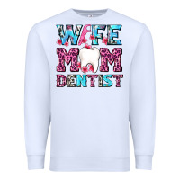 White Wife Mom Dentist With Tooth And Floss Premium Sweatshirt - AdoDesignShop