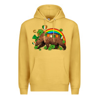 Antique Gold st patricks bear ado Premium Hoodie - AdoDesignShop