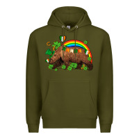 Army Green st patricks bear ado Premium Hoodie - AdoDesignShop
