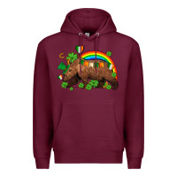 Burgundy st patricks bear ado Premium Hoodie - AdoDesignShop