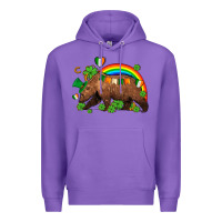 Purple st patricks bear ado Premium Hoodie - AdoDesignShop