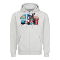 Dove Grey usa coffee cups Zipper Hoodie - Zillion Design Studio