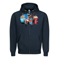 Navy usa coffee cups Zipper Hoodie - Zillion Design Studio