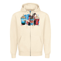 Sandshell usa coffee cups Zipper Hoodie - Zillion Design Studio