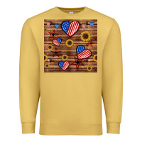 Antique Gold 4th of july hearts seamless pattern Premium Sweatshirt - BundleAndBundleShop