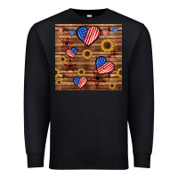 Black 4th of july hearts seamless pattern Premium Sweatshirt - BundleAndBundleShop