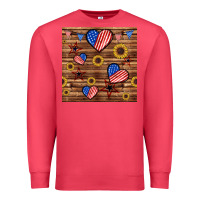 Cardinal 4th of july hearts seamless pattern Premium Sweatshirt - BundleAndBundleShop