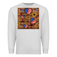 Dove Grey 4th of july hearts seamless pattern Premium Sweatshirt - BundleAndBundleShop