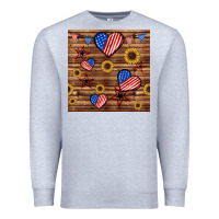 Heather Grey 4th of july hearts seamless pattern Premium Sweatshirt - BundleAndBundleShop