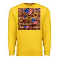 Lemon 4th of july hearts seamless pattern Premium Sweatshirt - BundleAndBundleShop