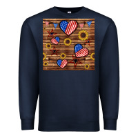Navy 4th of july hearts seamless pattern Premium Sweatshirt - BundleAndBundleShop