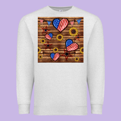 4th Of July Hearts Seamless Pattern Premium Sweatshirt Designed By Bundleandbundleshop