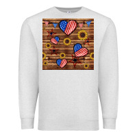 Oatmeal Heather 4th of july hearts seamless pattern Premium Sweatshirt - BundleAndBundleShop