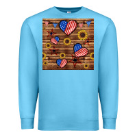 Ocean Blue 4th of july hearts seamless pattern Premium Sweatshirt - BundleAndBundleShop