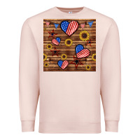Pale Pink 4th of july hearts seamless pattern Premium Sweatshirt - BundleAndBundleShop