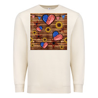 Sandshell 4th of july hearts seamless pattern Premium Sweatshirt - BundleAndBundleShop