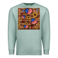 Seafoam 4th of july hearts seamless pattern Premium Sweatshirt - BundleAndBundleShop