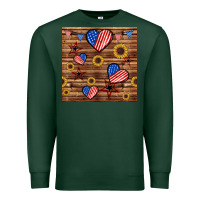 Sports Green 4th of july hearts seamless pattern Premium Sweatshirt - BundleAndBundleShop