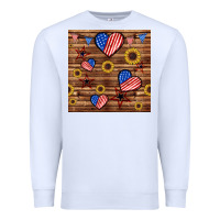 White 4th of july hearts seamless pattern Premium Sweatshirt - BundleAndBundleShop