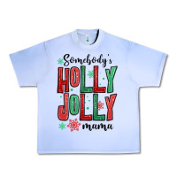 Grape Ice somebodys holly jolly mama Urban Heavy Tee - MaliasSmallBusiness