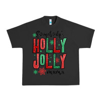 Pigment Black somebodys holly jolly mama Urban Heavy Tee - MaliasSmallBusiness