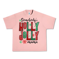 Salmon somebodys holly jolly mama Urban Heavy Tee - MaliasSmallBusiness