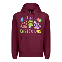 Burgundy happy easter day paws Premium Hoodie - MaliasSmallBusiness