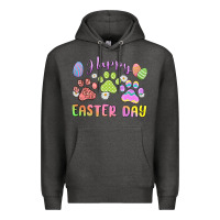 Charcoal Heather happy easter day paws Premium Hoodie - MaliasSmallBusiness