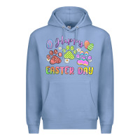 Colony Blue happy easter day paws Premium Hoodie - MaliasSmallBusiness