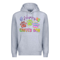 Heather Grey happy easter day paws Premium Hoodie - MaliasSmallBusiness