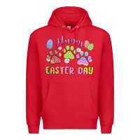 Red happy easter day paws Premium Hoodie - MaliasSmallBusiness