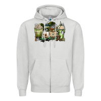 Dove Grey veteran coffee cups Zipper Hoodie - Zillion Design Studio