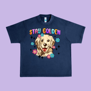Stay Golden Urban Heavy Tee Designed By Maliassmallbusiness