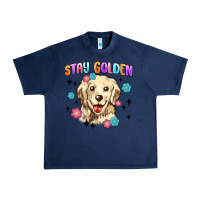 Navy stay golden Urban Heavy Tee - MaliasSmallBusiness