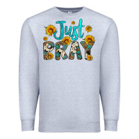 Heather Grey just pray Premium Sweatshirt - Artiststas